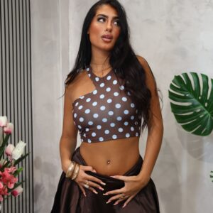 Top monospalla a pois