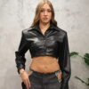Giacca Crop Eco-Pelle
