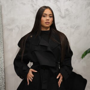 Trench Cropped con Cintura